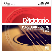 Load image into Gallery viewer, D'Addario Medium Gauge 12-String Guiar Strings 12-52 EJ39