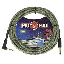 Load image into Gallery viewer, Pig Hog PCH -20 - 20' Woven Guitar Cable with Right Angle Connector - Vintage Series
