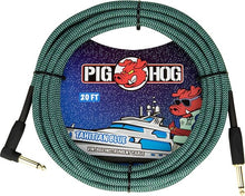 Load image into Gallery viewer, Pig Hog PCH -20 - 20' Woven Guitar Cable with Right Angle Connector - Vintage Series