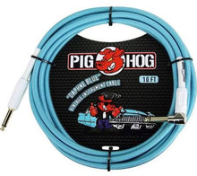 Load image into Gallery viewer, Pig Hog PCH10 Woven 10&#39; Cable Daphne Blue w/ right angle connector - Jakes Main Street Music
