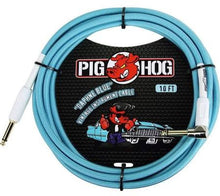 Load image into Gallery viewer, Pig Hog PCH10 Woven 10' Cable Daphne Blue w/ right angle connector - Jakes Main Street Music