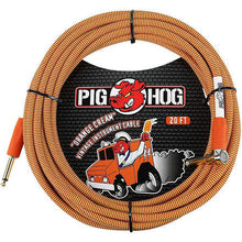 Load image into Gallery viewer, Pig Hog 20' Woven Guitar Cable with Right Angle Connector - Vintage Series - Jakes Main Street Music