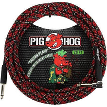 Load image into Gallery viewer, Pig Hog 20' Woven Guitar Cable with Right Angle Connector - Vintage Series - Jakes Main Street Music