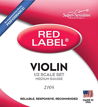 Red Label Super Sensitive 1/2 Size Medium Gauge Violin Strings 2104 - Jakes Main Street Music