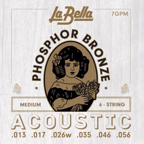 LaBella Medium Gauge Phosphor/Bronze Guitar Strings 7GPM