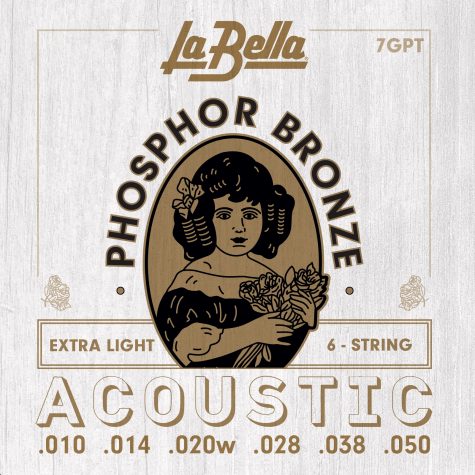 LaBella Extra Light Phosphor/Bronze Guitar Strings 7GPT