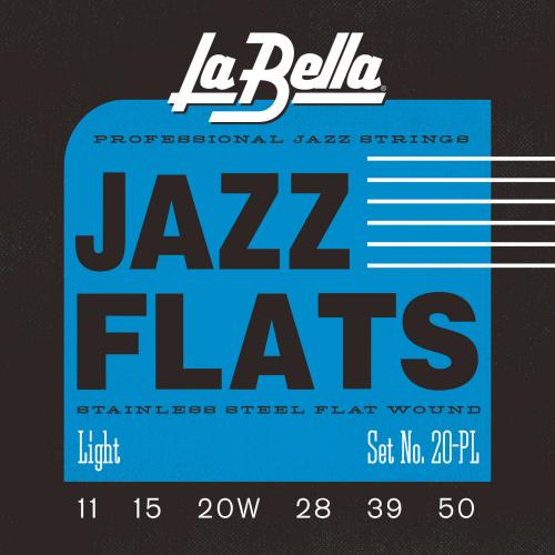 LaBella Jazz Flats 20-PL - Light Gauge  Stainless Flatwound Strings .11-.50