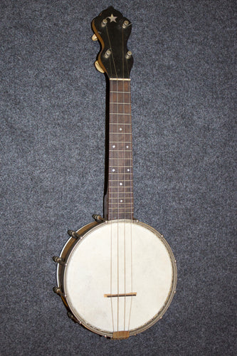 Vintage Maple Pot Banjo Uke (Slingerland?) with Elton Metal Resonator c. 1930 - Jakes Main Street Music