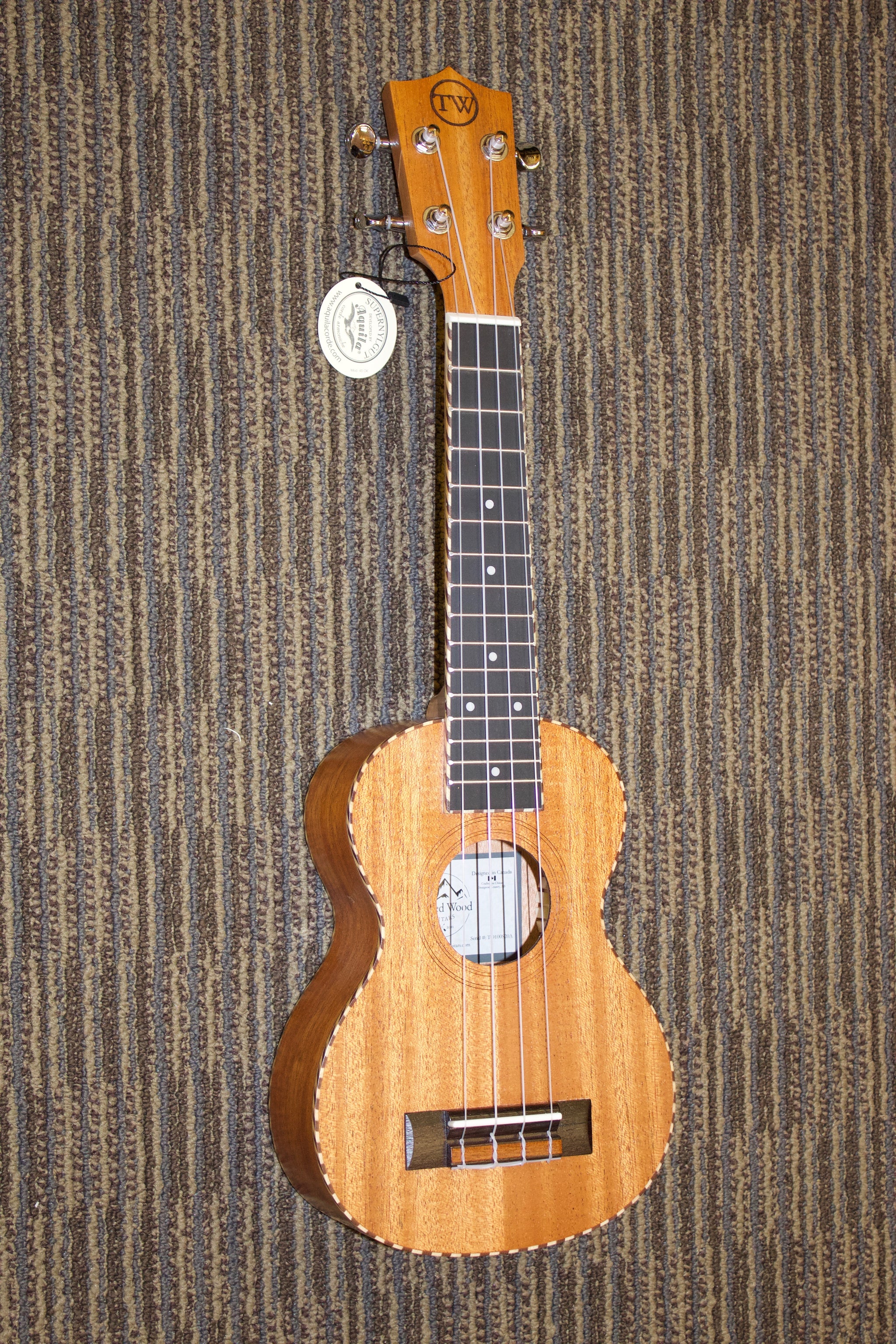 Twisted Wood Original Series Mahogany Soprano Ukulele w rope binding