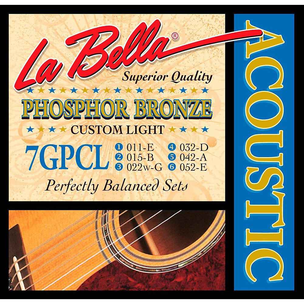 LaBella 7GPCL Phos. Bronze Acoustic Strings - Custom Light - Jakes Main Street Music