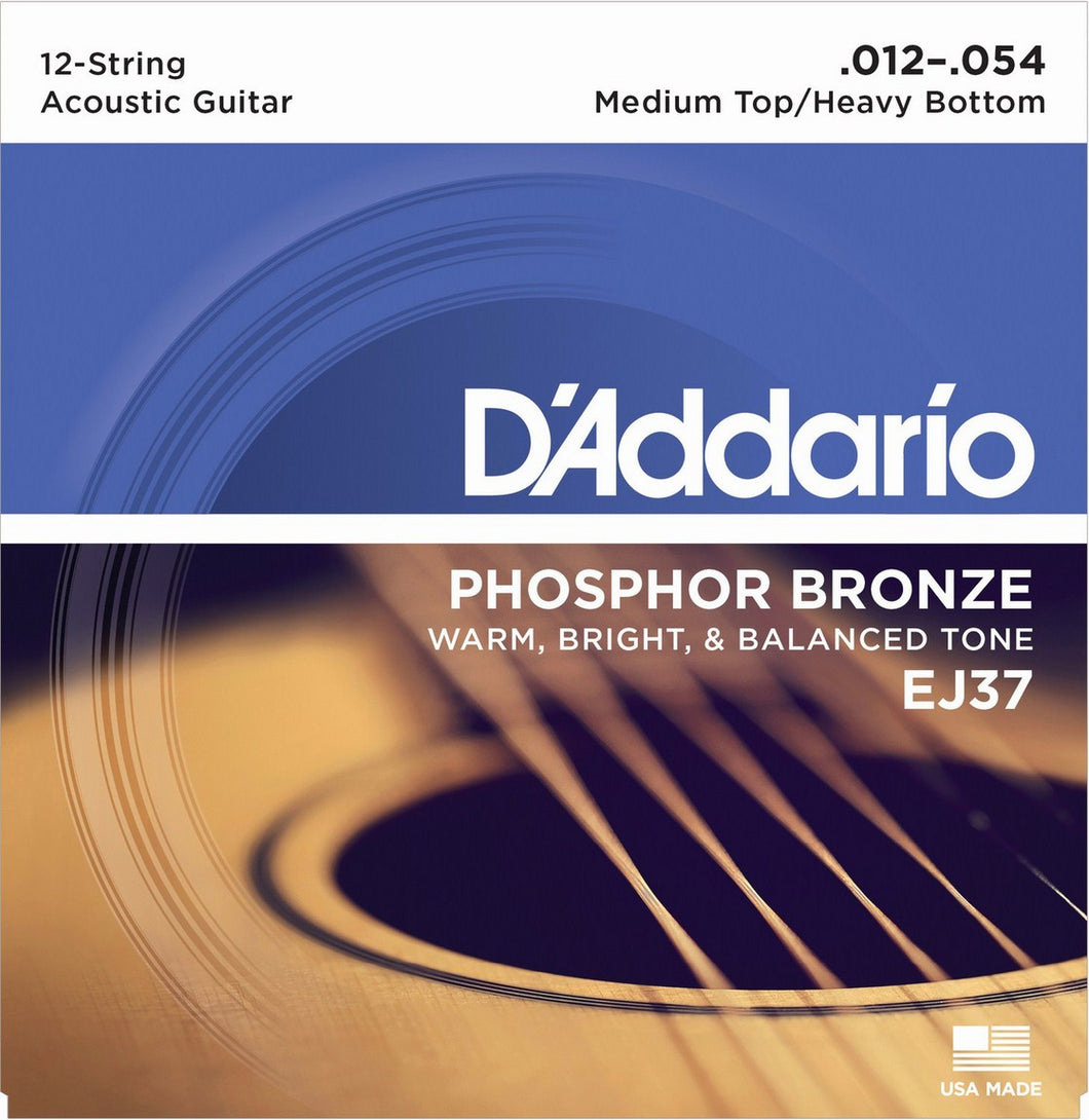D'Addario EJ37 Phosphor Bronze Acoustic 12-Strings - Medium Top Heavy Bottom - Jakes Main Street Music