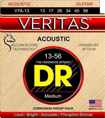 DR Strings VTA-13 13-56 Veritas Phosphor Bronze Hex-Core Med - Jakes Main Street Music
