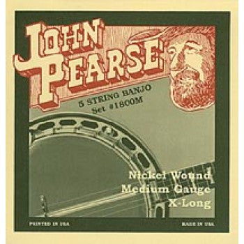 John Pearse 1800M Nickel Long Neck 5-String Banjo - Medium - Jakes Main Street Music