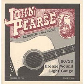 John Pearse 200L 80/20 Bronze Acoustic Guitar Strings - Light - Jakes Main Street Music
