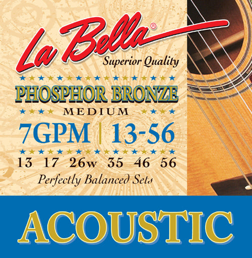 LaBella 7GPM Phosphor Bronze Medium Guitar Strings - Jakes Main Street Music