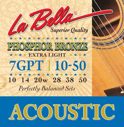 LaBella 7GPT Phosphor Bronze Light Guitar Strings - Jakes Main Street Music