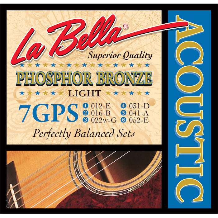 LaBella 7GPS Phosphor Bronze Acoustic Guitar Strings - Light - Jakes Main Street Music