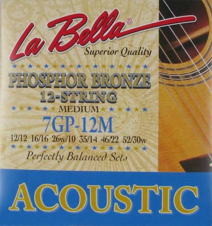 LaBella 7GP12M Phos. Bronze Acoustic Guitar 12-String - Medium - Jakes Main Street Music