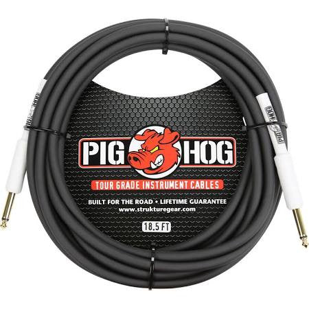Pig Hog PH186 18.5' Black Rubber Instrument Cable - Jakes Main Street Music