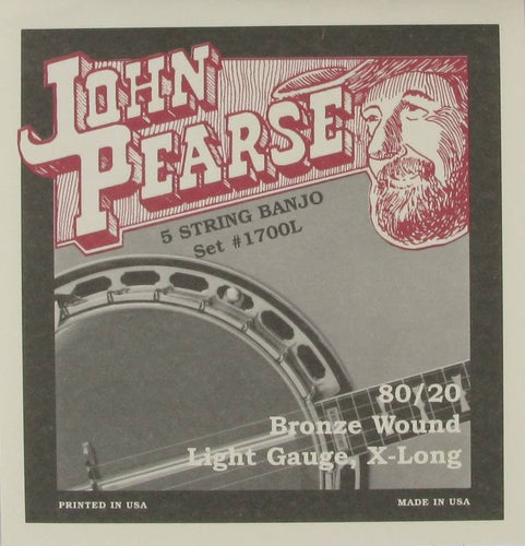 John Pearse 1700L 80/20 Bronze 5-String Long Neck Banjo - Light - Jakes Main Street Music