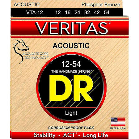 DR Strings VTA-12 12-54 Veritas Phosphor Bronze Hex-Core Light - Jakes Main Street Music