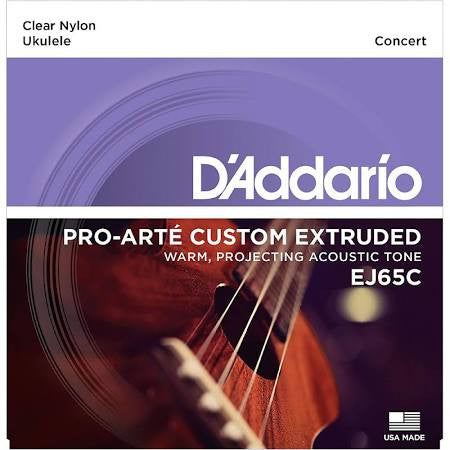 D'Addario EJ65C Concert Clear Nylon Ukulele Strings - Jakes Main Street Music
